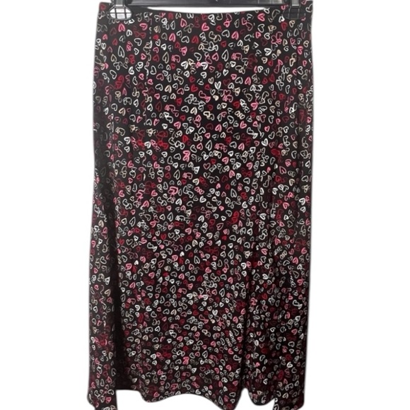 Loft silky midi heart skirt with slit - size 10P - Picture 8 of 11